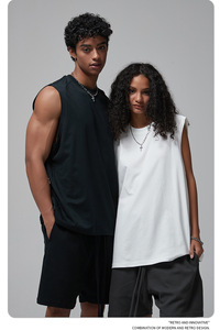 สินค้ามาใหม่สำหรับฤดูร้อน เสื้อกีฬาผู้ชายแบบแห้งเร็ว Zero-Feel เสื้อยืดแขนกุดทรงหลวมระบายอากาศได้ดี - Product Image 4