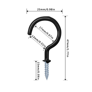 Tornillos autorroscantes de acero recubierto de vinilo ENCI JSBG13-18 y ganchos de ojo para montaje en techo, para cestas de flores y soportes de tazas, al por mayor - Product Image 6