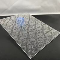Feuille de flûte ps en relief clair gpps feuille de motif en polystyrène décorée pour porte de douche