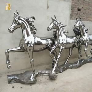 Escultura de <span class=keywords><strong>Caballo</strong></span> Árabe de Acero Inoxidable Grande, Diseño Personalizado RELONG, para Decoración de Exteriores - Product Image 2