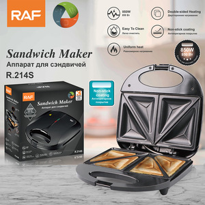 Machine à sandwich 850W, cuisson double face, grill antiadhésif, grille-pain électrique pour petit-déjeuner familial - Product Image 1
