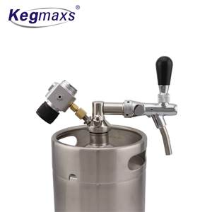 Kegmaxs – distributeur de bière en acier inoxydable, lance avec <span class=keywords><strong>Kit</strong></span> de chargeur CO2 et robinet à tirage réglable <span class=keywords><strong>5L</strong></span> fût de bière - Product Image 5
