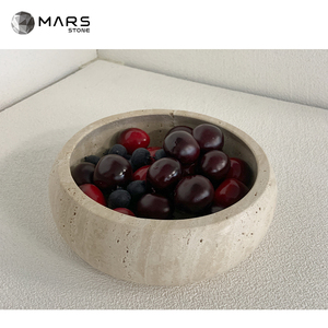 Decoración moderna <span class=keywords><strong>de</strong></span> mármol <span class=keywords><strong>de</strong></span> piedra Natural, regalos para el hogar, cuenco curvo para servir mármol travertino Beige, Cuenco para <span class=keywords><strong>dulces</strong></span> - Product Image 6