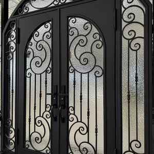Puerta Batiente <span class=keywords><strong>de</strong></span> Hierro Forjado <span class=keywords><strong>de</strong></span> Alta Resistencia Antirrobo <span class=keywords><strong>para</strong></span> Proyectos <span class=keywords><strong>de</strong></span> Villas y Hoteles <span class=keywords><strong>de</strong></span> Lujo, Puerta <span class=keywords><strong>de</strong></span> Entrada Ornamentada Forjada a Mano con Acabado Antioxidante - Product Image 5
