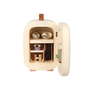 Réfrigérateur de beauté à affichage numérique à lumière LED portable au design rétro beige Offre Spéciale Mini réfrigérateur de maquillage cosmétique 5L - Product Image 2