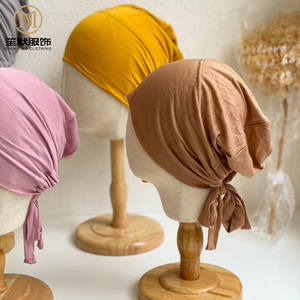 卸売価格でより安いカスタムジャージー綿モダール無地ストレッチムスリムマレーシア製フロントインナーヒジャブキャップムスリム女性用アンダースカーフ - Product Image 3