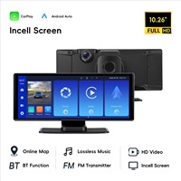 10.26" 4K Dash Cam Portabel Nirkabel Layar Carplay Navigasi Kamera Mundur Semua dalam Satu Layar Sentuh DVR Monitor