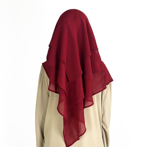 Niqab en mousseline de <span class=keywords><strong>soie</strong></span> respirante à trois couches pour femmes musulmanes traditionnelles Niqab Khimar Hijab Eid Ramadan <span class=keywords><strong>Soie</strong></span> De M Style - Product Image 4