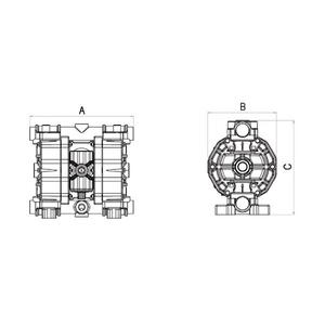 MECLUBE - 028-A250-AB2 Bombas de doble diafragma accionadas por aire Mod. Junta de aluminio A250 - Product Image 2