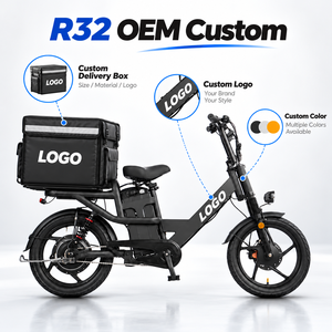 Bicicleta Eléctrica de Reparto para Adultos con Logotipo Personalizado, 48V 32Ah 750W, Freno Hidráulico de 180mm, Doble Suspensión, Carga de 200KG, Bicicleta de Carga R32 - Product Image 1
