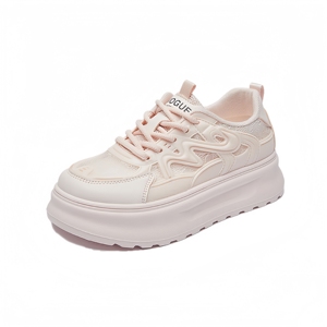 Nouvelle Collection Été 2025 – Chaussures de <span class=keywords><strong>Skate</strong></span> Décontractées pour Étudiantes, Style Coréen, Blanches en Maille, à Lacets, Rehaussantes, Modèle KT2658 – Prix Abordable - Product Image 4