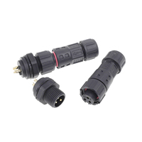 Panneau mâle avant en plastique IP68 M12 vers connecteur d'alimentation mâle pour fil de connexion