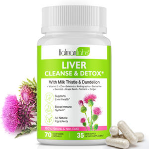 Hatmanlabs 70カプセルミルクシスルタンポポ根ハーブサプリメント肝臓クレンズデトックス修理サポート肝臓カプセル - Product Image 2