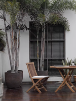 Ensemble de table et chaises pliantes en bois massif pour jardin, résistant aux intempéries, en teck, pour balcon