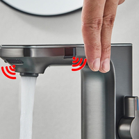 Robinet de lavabo en laiton à affichage numérique LED de luxe 2026, robinet de lavage à capteur