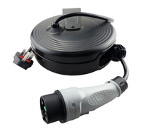 Carrete de Cable Retráctil Automático con Resorte y Enchufe, 4M 250V 20A, Material Anti-Incendios, Extremo C9 DYH-2108 para Carritos de Golf