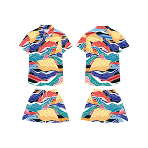 Camicia Hawaiana Estiva a Maniche Corte con Stampa Sublimatica OEM, Camicie e Pantaloncini Personalizzati con Stampa Digitale per <span class=keywords><strong>Uomo</strong></span> - Product Image 4