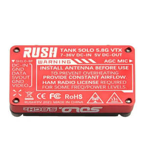 Émetteur FPV Rush Tank Solo 5,8 GHz 1,6 VTX avec coque CNC, contrôle longue portée pour drones multirotor et FPV (60g) - Product Image 5