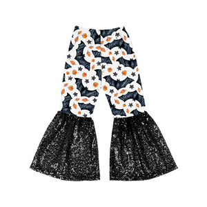New Styles Halloween Girl Pants Pumpkin Print Kids Children <b>Sequin</b> Bell Bottoms Pants Infants Toddlers Girl Bottoms - Product Image 3