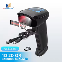GTCODESTAR 1D 2D Lector de código de barras USB Escáner de código de barras de mano inalámbrico Pistola para Escáner de código QR y lectura de código de barras 2D de supermercado