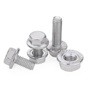 Din6921 classe <span class=keywords><strong>5.8</strong></span> zinco revestimento meia rosca parafuso flange sextavado com serrilhado para motocicleta - Product Image 3