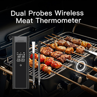 Thermomètre de cuisson numérique sans fil à double sonde avec portée ultra-longue pour four de cuisine, viande, dinde, bœuf