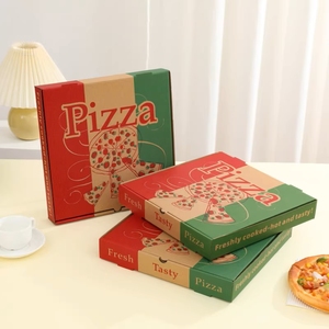 Scatola di carta ondulata ecologica per uso alimentare di dimensioni personalizzate per <span class=keywords><strong>panini</strong></span> <span class=keywords><strong>e</strong></span> piatti per <span class=keywords><strong>Pizza</strong></span> con Logo personalizzato - Product Image 4