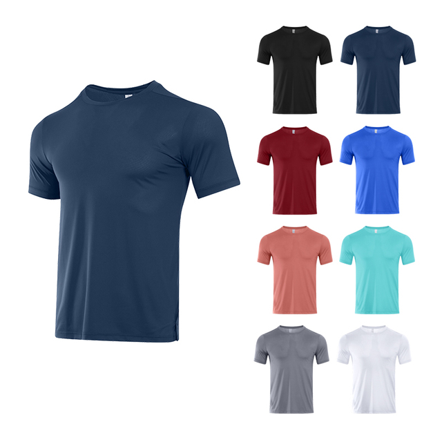 100% Polyester T Shirts Sublimation Blanks Tshirts Custom Print Logo Gym Sport Running Men Quick Dry T-shirt