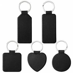 Sublimation Blank Keychain Heat Transfer Leather Keychain Round Shape <b>Key</b> <b>Chain</b> for Present DIY Making - Product Image 3