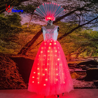 Costume de club lumineux en polyester 1 pièce, incroyable robe de soirée qui brille dans le noir, performance scénique LED pour vampires