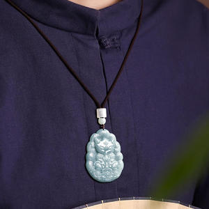 หยกธรรมชาติสีน้ำเงินหยกน้ำจืด จี้หยก UNISEX จิ้งจอกเก้าหาง สไตล์จีน ดีไซน์ดั้งเดิม ของขวัญพร้อมใบรับรองการประเมินราคา DW20 - Product Image 4