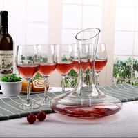 Carafe à vin rouge unique sans plomb, aérateur à vin transparent avec bouche inclinée