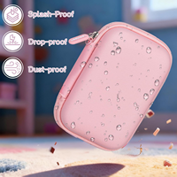 Étui de transport rigide en EVA coloré personnalisé, boîte de rangement portable à fermeture éclair avec sangle de poignet pour accessoires d'écouteurs