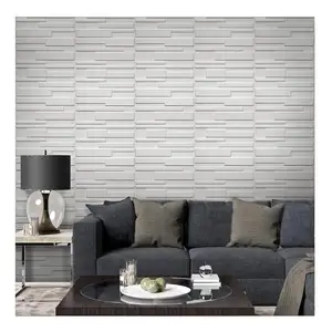 Halong Waterproof fireproof PVC 3D soft wall panels for bedroom living room TV background