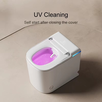 WC intelligent monobloc haut de gamme blanc avec bidet électrique à air chaud intégré pour salle de bain d'hôtel
