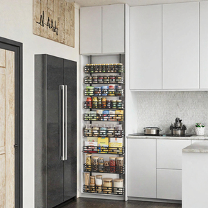 Cesto portaoggetti sospeso per 6/9 ripiani, in metallo, per <span class=keywords><strong>cucina</strong></span>, porta del bagno, parete posteriore, contenitore per spezie, barattoli e bottiglie - Product Image 5