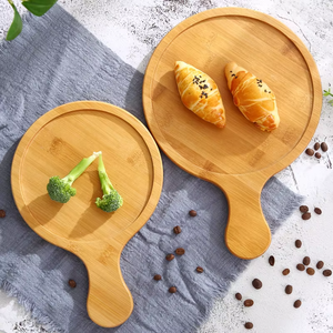 Tabla de Cortar <span class=keywords><strong>Pizza</strong></span> de Bambú Redonda con Mango, Tabla de Cortar para Cocina, Logotipo Personalizado de Fábrica - Product Image 3