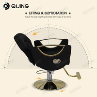 Chaise de salon inclinable barbier pour coiffeur pivotant salon de coiffure chaise de salon de coiffure chaise de salon de coiffure robuste base en or