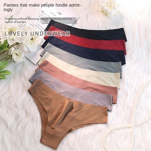 Wholesale Seamless Panties Women <b>Sexy</b> Underwear Ice Silk Underpants G-string Female Soft Solid Ultra-thin Briefs - Product Image 4