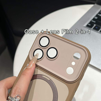 Coque Magnétique de Protection Intégrale pour iPhone 17 12 avec Béquille Métallique Dissimulée et Film de Protection d'Objectif, Compatible iPhone 13 15 16 Plus