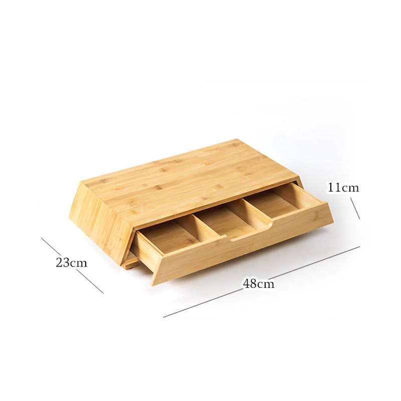 สีธรรมชาติ - ไม้ไผ่ทั้งหมด - พร้อมลิ้นชัก - ชั้นวางปรับระดับความสูงได้