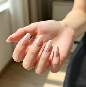 <span class=keywords><strong>Uñas</strong></span> Postizas Dihang <span class=keywords><strong>Color</strong></span> <span class=keywords><strong>Rosa</strong></span> <span class=keywords><strong>con</strong></span> Brillo y Líneas Plateadas - Product Image 3
