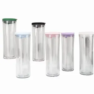 High Quality 20oz Double Wall Snow Globe Curve Cups Healthy Features Back School Iced Coffee Cold Drinks Straws