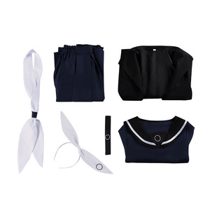 Costume de cosplay Sweet Azur Lane Prana, tenue de jeu d'anime, ensemble robe bleue et manteau noir - Product Image 3