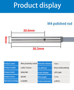 LJ4A3-1-Z/BY DC 6-36V PNP NO Détecteur inductif <span class=keywords><strong>miniature</strong></span> à trois fils, distance de détection 1 mm, interrupteur de proximité, mini capteur métallique - Product Image 5