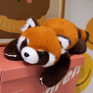 Super morbido panda minore peluche peluche peluche panda rosso peluche adorabile cuscino rosso panda - Product Image 5