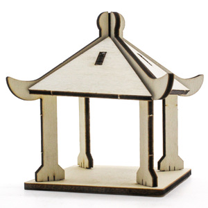 Pabellón de Cuatro Esquinas Modelo 1, Juguete Educativo de Madera para Niños de 4 a 6 Años, Proyecto de Manualidades para Armar - Product Image 4