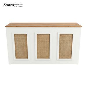 Tavolo da <span class=keywords><strong>Bar</strong></span> con Struttura in Compensato e Decorazioni in Vero Rattan Personalizzato all'Ingrosso per Matrimoni, Banchetti, Hotel e Ristoranti - Product Image 3