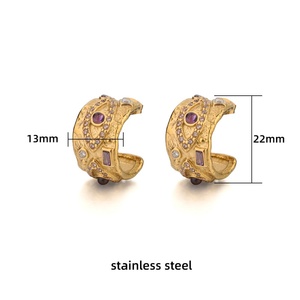 Devil Eye Tùy Chỉnh Cổ Điển Boho Đồ Trang Sức Thép Không Gỉ Vàng Vermeil Stud Bông Tai Zircon Mô Hình Bộ Xương Không Thấm Nước Thời Trang Quà Tặng - Product Image 6