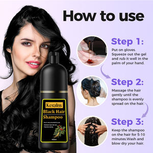 Joynna Shampooing à l'huile d'argan de qualité salon à double pompe Formule de crème pour cheveux noirs permanents Teinture pour cheveux sans peroxyde d'ammoniac - Product Image 2